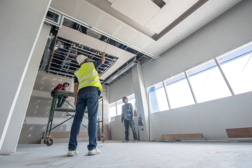 Construction,Worker,Ceiling,Work